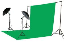 ePhoto 800 Watt Video Photography Studio Chromakey Muslins Background Support System Kit with Case byK151020SV