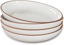 Mora Ceramic Large Pasta Bowls 30oz, Set of 4 - Serving, Salad, Dinner, etc Plate/Wide Bowl - Microwave, Oven, Dishwasher Safe Kitchen Dinnerware - Modern Porcelain Stoneware Dishes, Vanilla White