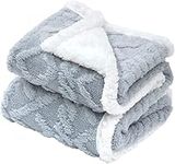 Baby Blanket, 3D Soft and Fuzzy Sherpa Baby Blanket, Receiving Blanket for Toddler, Baby Boys and Girls, Reversible Fluffy Blanket for Nursery Cot, Car Seat, Pram (Grey, 76x101cm)