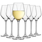 Krosno White Wine Glasses Set of 6 | 200 ML | Splendour Collection | Glasses Drinking Wedding Gift | Perfect for Home, Restaurants and Kitchen Set | Dishwasher Safe Cocktail Set