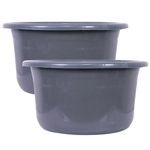 Kuber Industries (Pack of 2) Plastic Tub | Bath Tub of Bathing & Washing | Tub for Bathroom | Bathtub for Baby | Lightweight & Durable Water Tub | 25 LTR | Grey