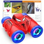 JovialToyz Kids Binoculars: Spider Binoculars for Ages 3-8 with Bird Watching Manual & Compass, Perfect for Outdoor Activities