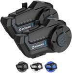 Moman Motorcycle Intercom, H2 Pro【2 Pack Carbon Fiber】 Motorbike Helmet Communication System up to 1000M with DSP&CVC Noise Cancellation FM Music Share, Motorcycle-Intercom-Headset-Helmet-Motorbike