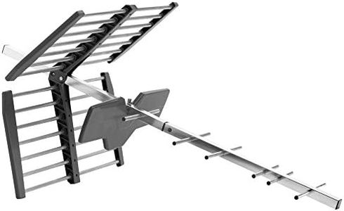 One For All SV9453, Antena de TV para Exterior, Recibe TDT en un rango de 50km, Antena Full HDTV Digital, Incluye Cable Coaxial de Alto Rendimiento, UHF, gris
