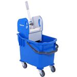 Bayersan Kentucky Mop Bucket With Wringer | Commercial Mop Buckets | Industrial Mopping Supplies (25 litres, Blue)