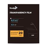 Koala Laser Transparency Film, Color Transparent Paper for OHP, Clear Overhead Projector Film 8.5x11 inches for Laser Jet Printer and Copier, Double-sided Printing Photo Transparent Film 20 Packs