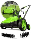 Electric Dethatcher Scarifier 13-Inch 12 Amp, SWIPESMITH 2-in-1 Lawn Dethatcher, 4-Position Depth Adjustment, Scarifier with Foldable Handle Two Safety Switches for Lawn Garden Yard, Green