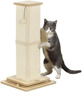 PawHut Cat Scratching Post, 67cm Cat Scratcher with Sisal Scratching Post, Track Ball Toy, Hanging Ball, 3 in 1 Cat Scratcher Post for Indoor Kittens
