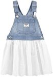 OshKosh B'Gosh Girls World's Best Overalls, Denim White Jumper, 3T