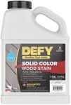 DEFY Solid Color Wood Stain - White, 1 Gallon - Long-Lasting Deck Paint for Wood and Fence Stain – UV Resistant, Opaque Wood Paint – Ideal for Decks, Fences, Siding, and Outdoor Furniture