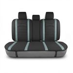 FH Group Back Seat Faux Leather Car Seat Cover - Universal Fit, Rear Seat Covers for Cars with Rear Split Bench, Car Seat Cushions for SUV, Sedan, Van, Gray/Black