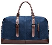 IBLUE Travel Duffel Bags For Men Women Waterproof Canvas Outdoor Sport Handbag With Wet Pocket Shoulder Strap, D1094, Black, 21in, Casual