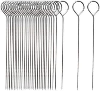 Honbay 30PCS Stainless Steel Barbecue Skewers Roast Goose Needles Turkey Lacers for Trussing Turkey and Barbecue (5.8 Inch)