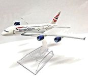 16cm Airbus A380 British Airways Die Cast Metal Desk Aircraft Plane Model