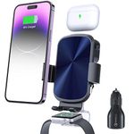 3 in 1 Wireless Car Charger, Car Charger Mount for iPhone/Airpods/Apple Watch, Air Vent Dashboard Car Phone Holder for iPhone 16/15/14/13/12, Apple Watch SE 10/9/8/7/6/5/4/3/2, AirPods 4/3/2/Pro