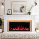 Electric Fireplace Mantel with Grey