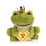 Posh Paws 37686 Swizzels Love Hearts Freddie The Frog, ‘Kiss Me’ 18cm (7-inches) Soft Toy, Green