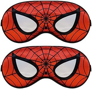 Silk Sleep Mask, 2PACK Kids Eye Mask with Adjustable Head Strap for Sleeping Boys Women Men Travel Party Supplies… Red