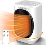 IWENUAN Space Heater, Portable Electric Heaters for Indoor Use with Thermostat, 3 Modes, 70° Oscillation, Remote,1500W PTC Ceramic Fast Safety Small Room Heater for Bedroom Office Desk (White)