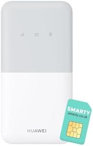 Huawei E5586, CAT 4, Portable 4G Low Cost Travel Wi-Fi, Roams on all World Networks, Genuine UK Warranty Stock, with FREE SMARTY SIM- White