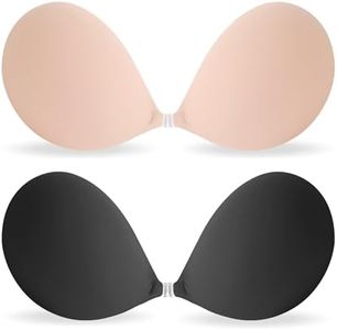 MITALOO Adhesive Bra Invisible Sticky Strapless Push up Backless Reusable Silicone Covering Nipple Bras Black Nude