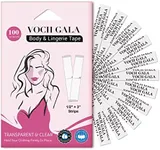 VOCH GALA 100 Strips Double Sided Tape for Fashion and Clothes, Waterproof Fashion Clothing Tape, Fabric Tape to Skin, Strong Adhesive Body Tape, Clear Transparent for All Skin Shades