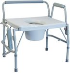 Lumex 3-in-1 Bariatric Bedside Commode Chair, Raised Toilet Seat, Toilet Safety Rails, Supports 600 lbs.