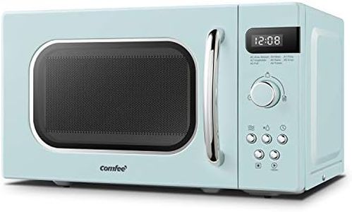 COMFEE' Retro Style 800w 20L Microwave Oven with 8 Auto Menus, 5 Cooking Power Levels, and Express Cook Button - Mint Green -CM-M202RAF(GN)
