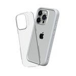 RHINOSHIELD Modular Case Compatible with [iPhone 15 Pro] | Mod NX - Customizable Shock Absorbent Heavy Duty Protective Cover 3.5M / 11ft Drop Protection - Platinum Gray