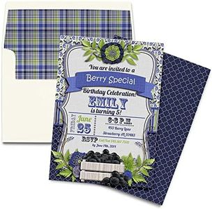 Amanda Creation Blueberry Birthday Party Invitation