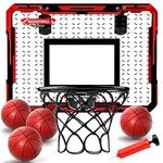 Doloowee Basketball Hoop for Kids, Boys Indoor Basketball Hoop & Outdoor Basketball Hoop Toys with 4 Balls & Complete Accessories, Toy for Boys Teens, Basketball Toy as Gifts for Kids Boys Teens