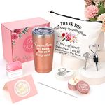 Funny Godmother Gift Set for Mother's Day, Godmothers are A Blessing Relaxing Spa Gift Basket for Godmother Mother, 20 Oz Stainless Steel Wine Tumbler with Lid Gift Box for Women (Heart)