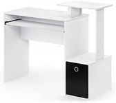 Furinno Econ Multipurpose Home Office Computer Writing Desk, White/Black