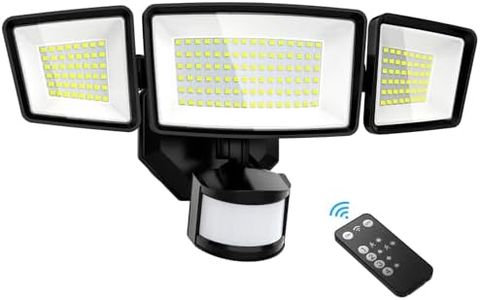 Motion Sensor Outdoor Flood Light - 24W 6000LM LED Security Light Outside High Brightness with Remote Control, 7000K Lighting IP65 Waterproof 15M Detector and Dusk to Dawn Exterior Floodlight for Yard