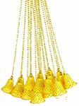 Kapoor Crafts Plastic Decorative Golden Bell Strings/Torans/Wall Hanging 3Ft Toran for Diwali Navratri Wedding Party Décor/Backdrops,Home Décoration Items Theme Party Christmas Decorations (5 Pcs)