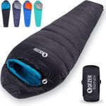 QEZER Down Sleeping Bag for Adults 0 Degree Sleeping Bag with 620 Fill Power Down Ultralight Mummy Sleeping Bag Backpacking Sleeping Bag