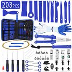 Wetado Trim Removal Tool Kit, Car Panel/Door/Audio Removal Tool Set, Auto Clip Pliers/Fastener Terminal Remover Tool, Push Pin Bumper Retainer Clip, Plastic Pry Tool Set with Storage Bag(203Pcs Blue)