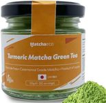 Matchaeco 50g Japanese Turmeric Matcha Green Tea Powder Flavoured | Stone Ground Ceremonial Grade From Japan | Pesticide-Free | Recyclable Jar | Vegan Gift | Matcha latte (50g, Turmeric Matcha)