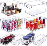 Snazzy Set of 8 Clear Plastic Storage Bins, 4 Large and 4 Small Stackable Storage Containers for Pantry Organization and Kitchen Storage Bins,Home Edit and Cabinet Organizers