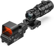 CVLIFE EagleFeather S02 Multiple Reticle Red Dot and Magnifier Combo, 40mm Large Lens Red Dot with 3X Magnifier, Absolute Co-Witness, Red Dot Magnifier, Flip-to-Side Red Dot Sight Magnifier.