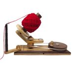 Galaxy Indiacraft Wooden 14.5 cm Dia Big Wheel Hand Operated Rapid Yarn Ball Winder | Swift, Yarn, Wool, and String Holder| Knitting & Crochet Accessories (Rosewood Mixed)