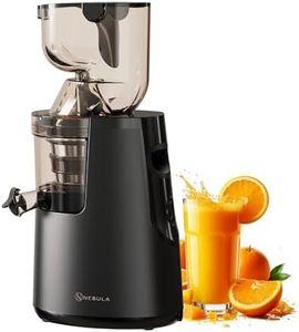 Nebula Grande 150W Electric Cold Press Slow Juicer, 80mm Self-Feeding Chute for Whole Fruits, Masticating Juicers Whole Fruit & Vegetable, Easy Clean & Commercial Grade Quiet Motor, Black