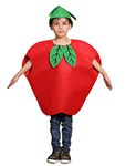 Matissa Kids Fruits Vegetables Nature costumes Suits outfits Fancy Dress Party Boys Girls (Red Apple)