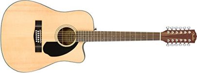 Fender 12-String Acoustic Guitar, with 2-Year Warranty, with Fishman Acoustic Guitar Pickup with Tuner and Equalizer, Rounded Walnut Fingerboard, Glossed Natural Finish, Mahogany Construction