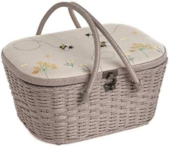 Groves Hobby Gift Sewing Box, Wicker Basket, Applique, Linen Bee (HGLHB)