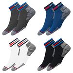 NAVYSPORT Originals Unisex Casual Cushion Cotton Ankle Socks, Assorted Combo, Pack of 4, UK Size: 9-11