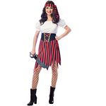 Wizland Women's Pirate Costume Pirate Outfit Women ladies pirate Costume Modest Style Dress with Belt and Headpiece M