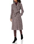 Cole Haan Women's Long Wool Trench Coat, Burgundy, 6