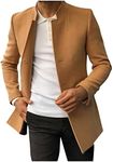 Mens Wool Blend Notched Lapel Trenc