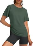 OFEEFAN Spring Tops for Women 2025 Workout Tops for Women Outdoor Athletic Hiking Running Shirts Women Green S